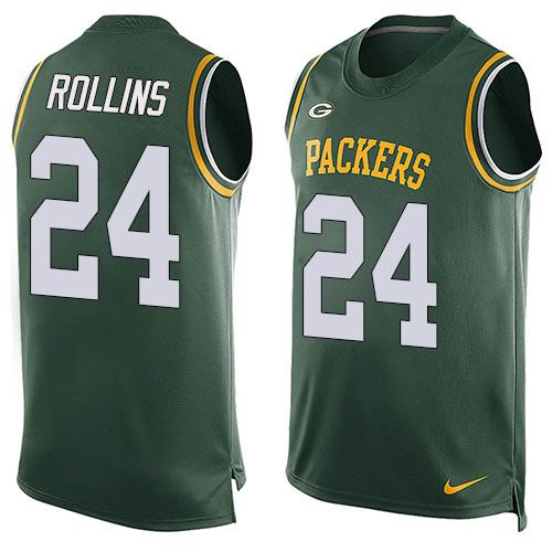 Nike Packers #24 Quinten Rollins Green Team Color Men's Stitched NFL Limited Tank Top Jersey - Click Image to Close